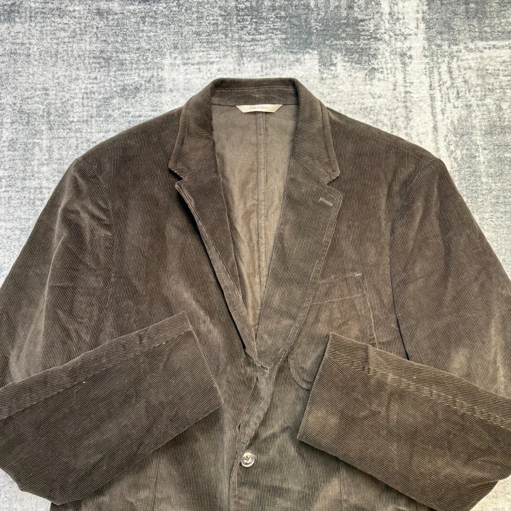Banana Republic Blazer Jacket Mens 42R Slim‎ Brown Corduroy Unstructured Profilo